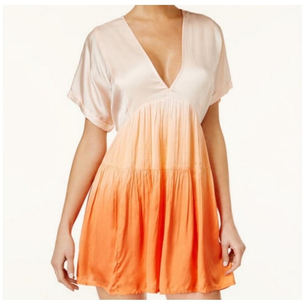 Free People Cream to Orange Ombre Mini Dress